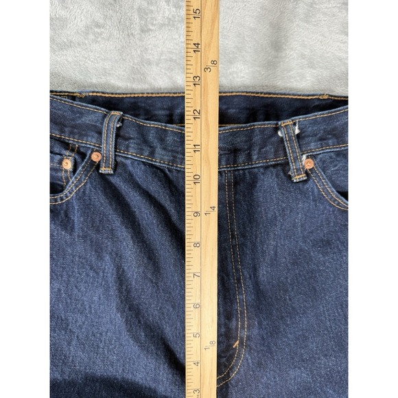 Levis 505 Jeans Mens 40x30 Blue Denim‎ Regular Fit Straight Leg Dark Wash - Picture 6 of 12